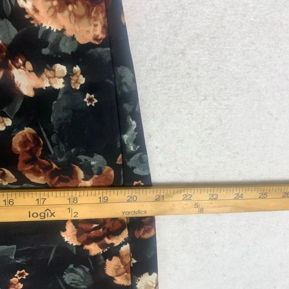 H&M Womens Black Floral Print 3/4 Sleeve V-Neck Shift Dress Sz 8 Polyester Boho - Picture 11 of 12